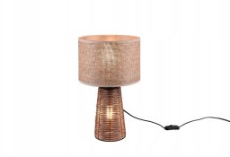 Table lamp REALITY Straw, 2 x E27, max 10W, 40W, brown, o24 x 40 cm