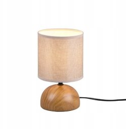 Table lamp REALITY Luci, 1 x E14, max 40W, cream/wood color, o14 x 23 cm