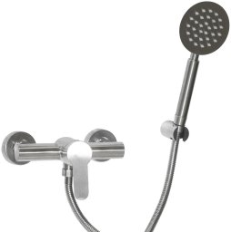 Shower mixer AQUALINE STEEL, with shower system