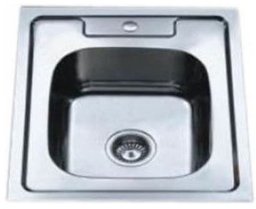 Zlewozmywak Tredi Sink TREDI, top-mounted, stainless steel, with siphon set, 50 x 50 cm