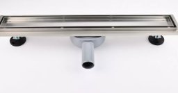 Shower channel VENTO, 600 mm, 360' adjustable connection, double-sided grille, stainless steel.