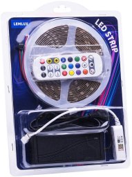 LED juostos rinkinys su maitinimo saltiniu ir valdikliu, 5m, 30LED/m, 7.2W/m, 12Vdc, RGB IC skaitmenine, IP65, TUYA Wi-FI