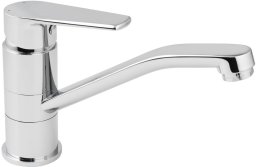 Washbasin faucet RUBINETA Vito-19 with swivel long spout, chrome color.