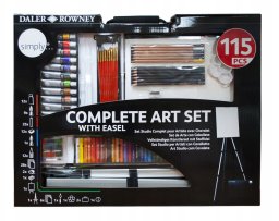 Easel with accessories for painting, set, 115 pcs.
