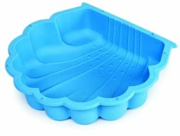 Sandbox - swimming pool, shell-shaped, plastic, blue, 87 x 78 x 18 cm