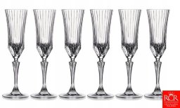 Crystal champagne glasses RCR ADAGIO, 180 ml., 6 pcs.
