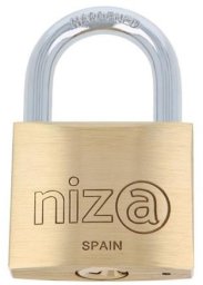 Padlock NIZA, 60 mm, 2 keys, brass color