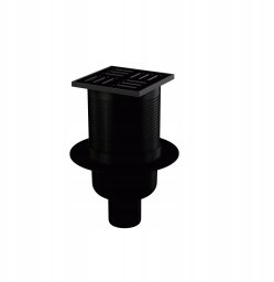 Drain ALCA APV32BLACK, with black NP grate, 105 x 105 mm, DN50, vertical