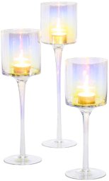 I love Glass candlestick set LUSTER, glossy, 3 pcs.