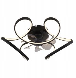 LED fan lamp GLOBO LORIS, 30W, 3000-6000K, 4000lm, o56x21cm, black, with remote control