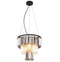 Hanging lamp GLOBO NAXIS, 3xE27, 40W, 230V, metal, crystals, black color, o40x120cm