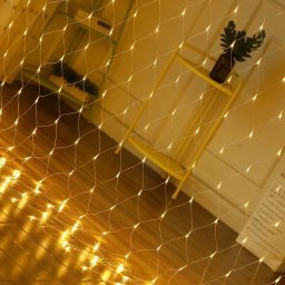 Sieć / Kurtyna Ledowa (120 lampek LED) 1.5m x 1.5m, WARM WHITE / CIEPŁY BIAŁY