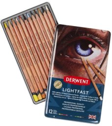 Derwent Lightfast 12 stk tin, oliebaseret farveblyant