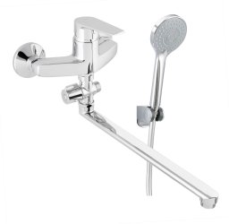 RUBINETA bathroom set: Vito-12/C faucet, shower head, holder, hose, chrome color.