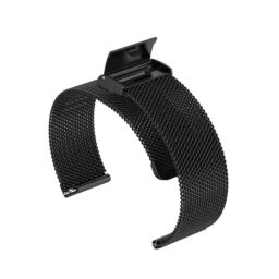 Regulowany pasek ze stali nierdzewnej do zegarka/smartwatch 22mm, BLACK/CZARNY