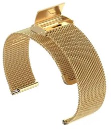 Regulowany pasek ze stali nierdzewnej do zegarka/smartwatch 22mm, GOLD/ZŁOTY