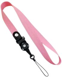 Uniwersalna smycz na szyję do telefonu Buckle-03 52cm, PINK / RÓŻOWY