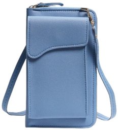 Torebka / saszetka na telefon z funkcją portfela, (18*11*5cm), BLUE / NIEBIESKI
