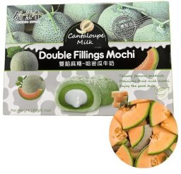 Mochi z podwójnym nadzieniem melon i śmietanka double filling japońskie owocowe ciastka ryżowe180g