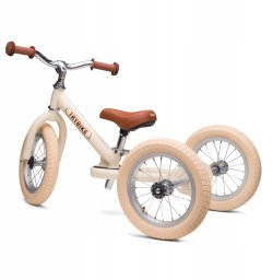 Pierwszy rowerek trójkołowy dziecięcy biegowy 2w1 kremowy matowy Trybike