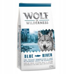 Sucha karma Wolf of Wilderness Adult Blue River, łosoś 12 kg