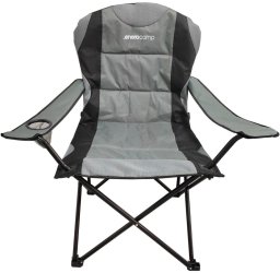 KRZESŁO TURYSTYCZNE SKŁADANE LUX 60X60X105CM SZARO-CZARNE