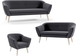 Zestaw Skandynawski , komplet wypoczynkowy DIANA 3+2+1 sawana 14