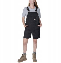 Krótkie Ogrodniczki Carhartt Rugged Canvas Black