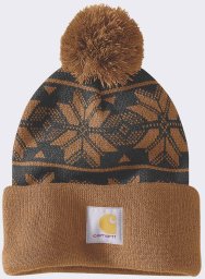 Czapka Carhartt Knit Pom Jacquard Beanie Brown