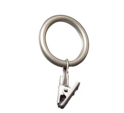 Domoletti CURTAIN RINGS W CLIPS SILVER D16 10UNIT