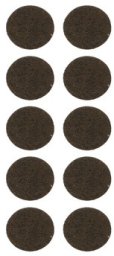 FELT PADS D20 BROWN 10PCS