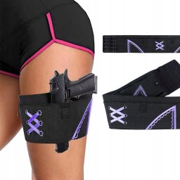 Kabura na UDO NOGĘ DAMSKA dla KOBIET PODWIĄZKA NA PISTOLET Magazynek FIOLET