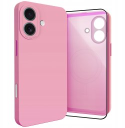 Etui do Apple iPhone 16 Plus (Do Magsafe, Osłona Kamery, Różowe)   Szkło 9H