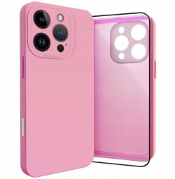 Etui do Apple iPhone 16 Pro Max (Do Magsafe, Osłona Kamery, Różowe)   Szkło