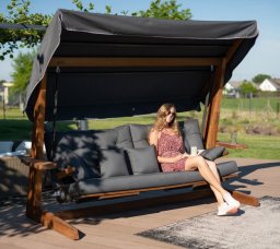 Westmann Huśtawka drewniana Luna 2600 antracyt 139x260x195 cm
