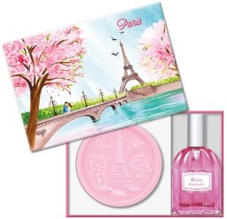 Uroczy Zestaw Prezentowy PARIS - pachnące różane mydełko 100g i różana woda toaletowa 25ml