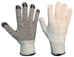GLOVES KNITTED W/RUBBER DOTS