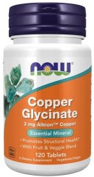 Now Foods - Glicynian Miedzi, 120 tabletek