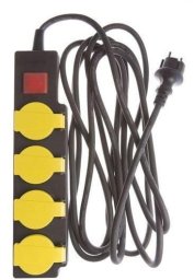 EXT CORD KF-GSP-04KA 3X1.5 5M 4P SW IP44