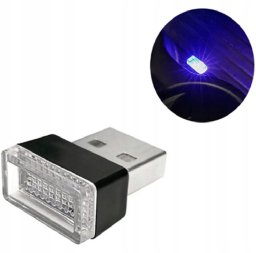 LAMPKA SAMOCHODOWA USB 5V 0,034W MINI NIEBIESKA