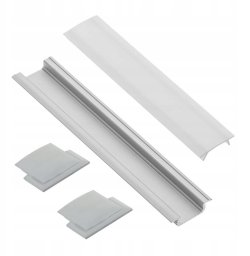 LED strip profile set 2 m, straight, millable