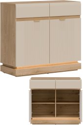 Komoda dwudrzwiowa z szufladami do pokoju Dąb Cremona Kaszmir MILTON ML02