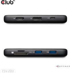 HUB USB Club 3D CLUB3D CSV-2551 huby i koncentratory USB Type-C