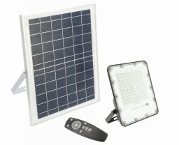 LED floodlight GTV BRAVOS solar-powered, IP65, 50W, 6400K, 500lm, 120deg, with remote control