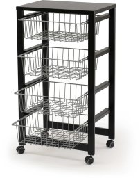 Czarny wózek kuchenny GINGERONE 83x46 cm  stylowy i mobilny organizer Arredamenti