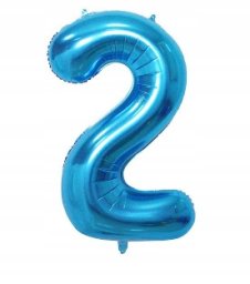 Balon Foliowy Na Hel CYFRA - 2 kolor NIEBIESKI - 80CM