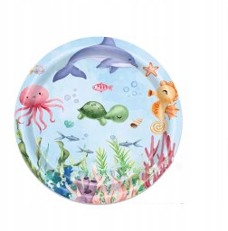 Talerzyki Jednorazowe Morskie Ocean talerze papierowe URODZINY 23cm 16szt