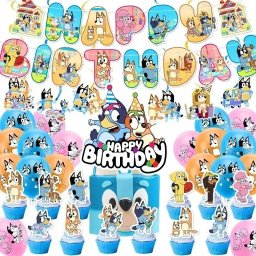 Zestaw Urodziny Bluey Urodziny Impreza okolicznościowa Happy Birthday