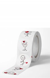 Naklejki Miłosne Emocje Stickman Serce Etykieta Dekoracyjna 500 szt.
