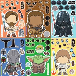 Wyklejanka manualna dla dzieci Star Wars Naklejka Naklejki 8 szt